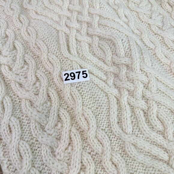 SAOL Ireland Sweater Womens Small Cream Cable Knit 100% Merino Wool Fisherman* - Picture 9 of 9